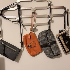 Coach/Banana Republic wristlets and Indigo crossbody wallet